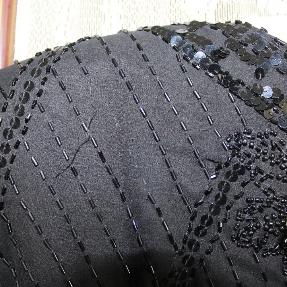 Vintage 1980's Womens Black Beaded Lillie Rubin Cocktail Dress-Size Small-PMNAT1 - Picture 11 of 13